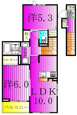 サンセット 201号室 間取り