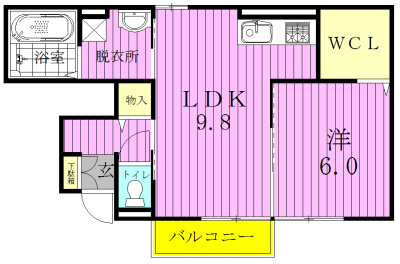 ペア 103号室 間取り