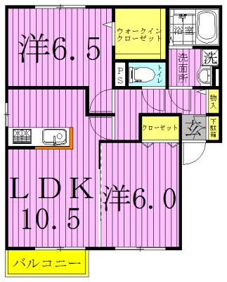 キャトルセゾン　Ａ棟 202号室 間取り