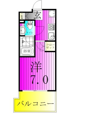 パークアクシス柏 403号室 間取り