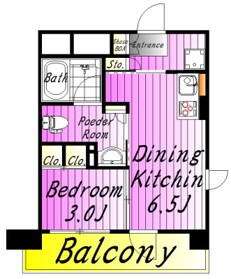 パークアクシス柏 505号室 間取り
