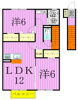 キャッスル冨士  213号室 間取り