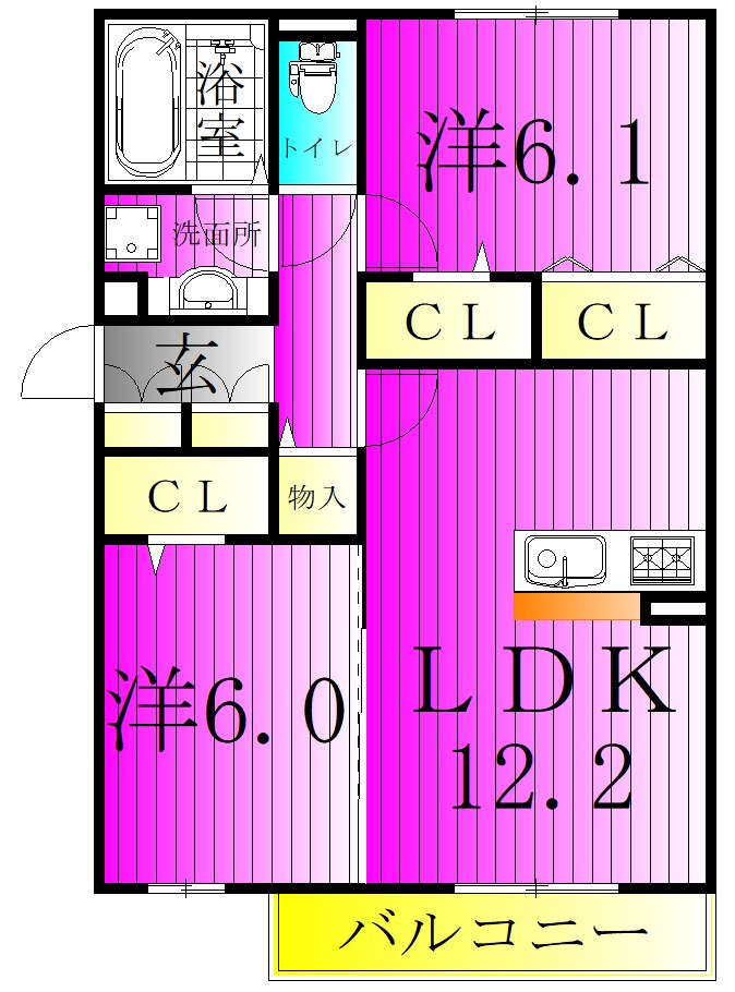 リコリス 201号室 間取り