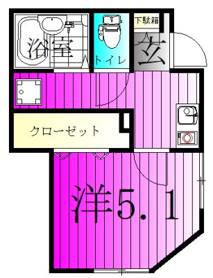 MELDIA松戸Ⅲ 104号室 間取り