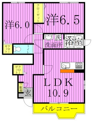 エスペランサ江村B 102号室 間取り