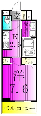 ラビット 202号室 間取り