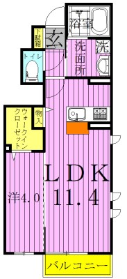 K.エスポワール 102号室 間取り