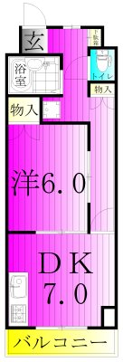 サンクレール 106号室 間取り