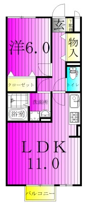 ヴァン・クレール 202号室 間取り