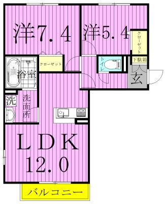 ライフマンションA  203号室 間取り