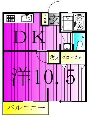 ビューラー天王　Ａ棟 202号室 間取り