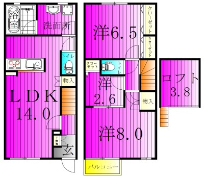 LUMIERE南流山 C号室 間取り
