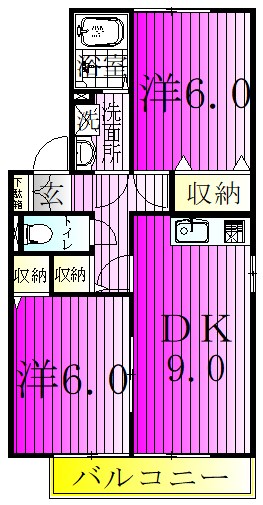 リシアンサス・ガーデンＦ 101号室 間取り