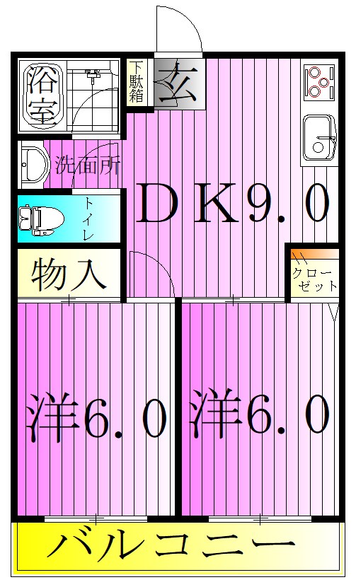 西亀有エコハイツ 間取り図