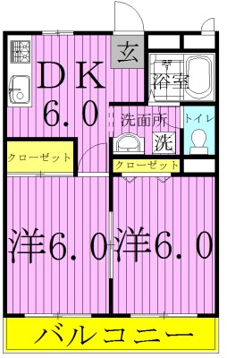 ハピネス柏 202号室 間取り