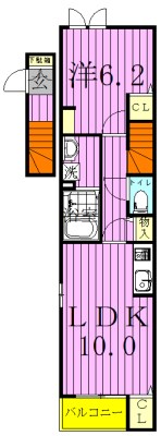 ゾンネⅡ 204号室 間取り