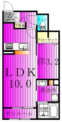 ペルル・ジェモー 102号室 間取り