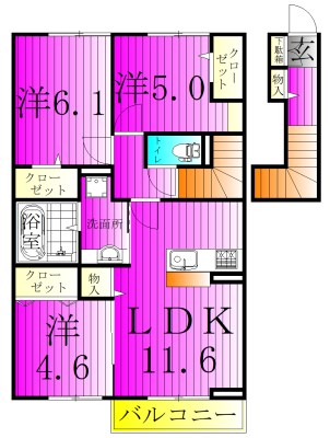 ル・グランⅢ 205号室 間取り
