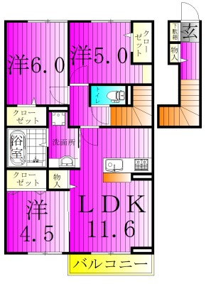 ル・グランⅢ 202号室 間取り