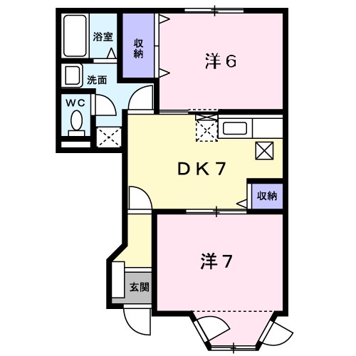 クレストファイン2 102号室 間取り