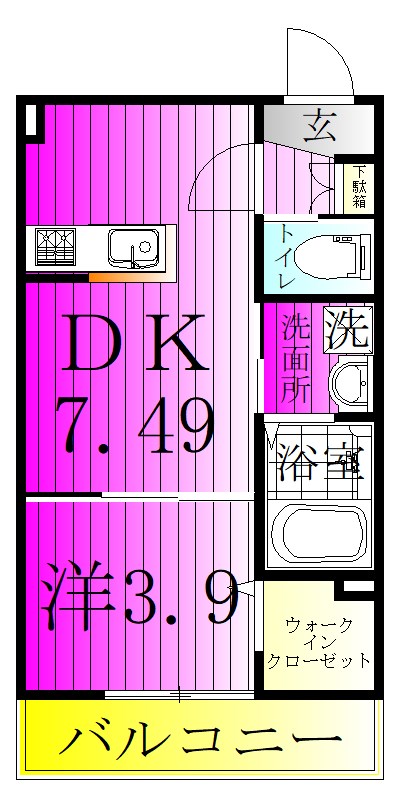 AJ南柏WestⅠ 202号室 間取り