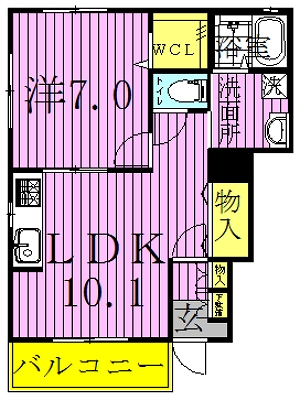 グレースバレー D号室 間取り