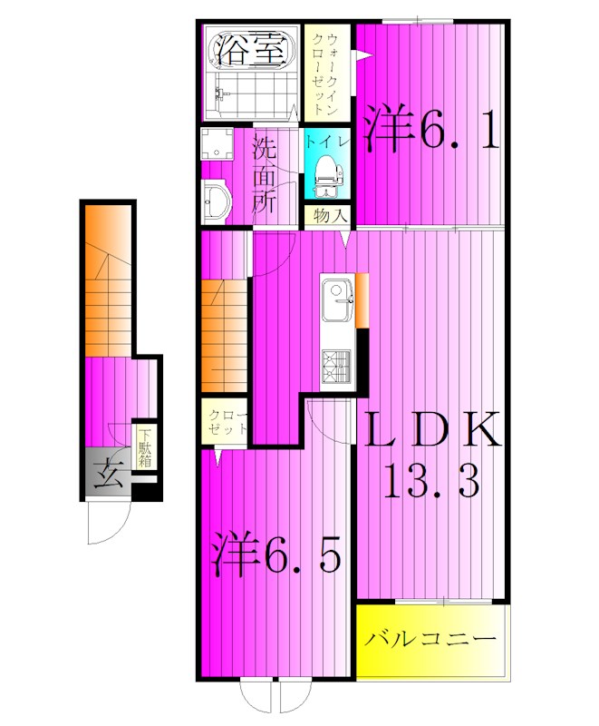 モノ・アピオン 204号室 間取り