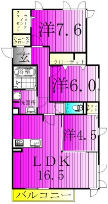 ティアレスⅠ 301号室 間取り