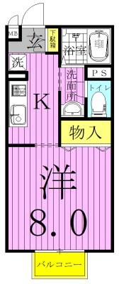 ランセ今谷Ｃ 108号室 間取り