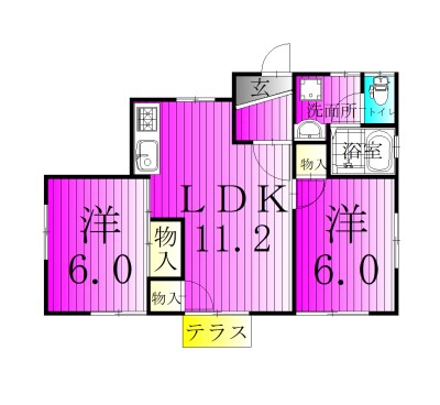 ブルーウェル(2号棟) 間取り