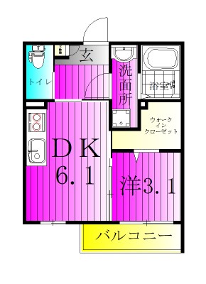 アリビオ新松戸 103号室 間取り