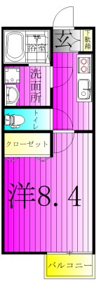セナリオフォルム逆井 201号室 間取り