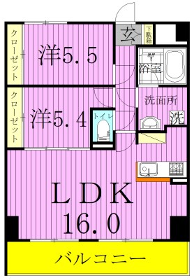 ベルフルール弐番館 306Ｅ号室 間取り