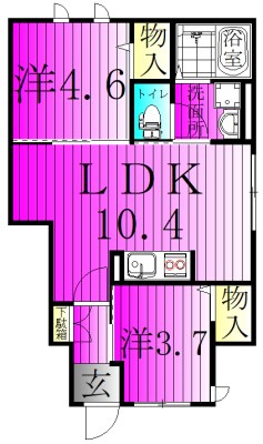 レジオン・ドヌール 102号室 間取り