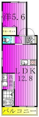 サンライズ天王台 102号室 間取り