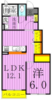 メゾン　クレールⅡ 105号室 間取り