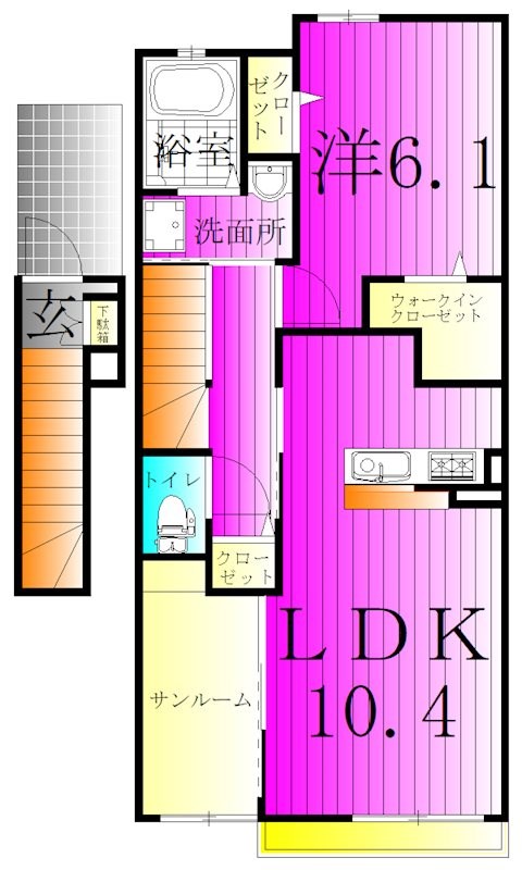 南新木ヒルズハイツⅡ 203号室 間取り