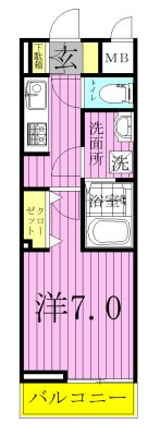 ルクール 102号室 間取り