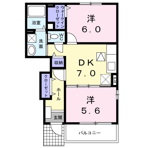 モデルノ・アロッジオ 104号室 間取り