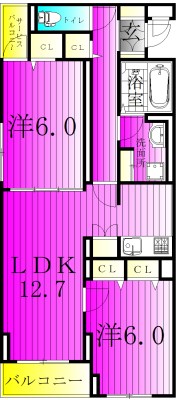 コントレイル 405号室 間取り