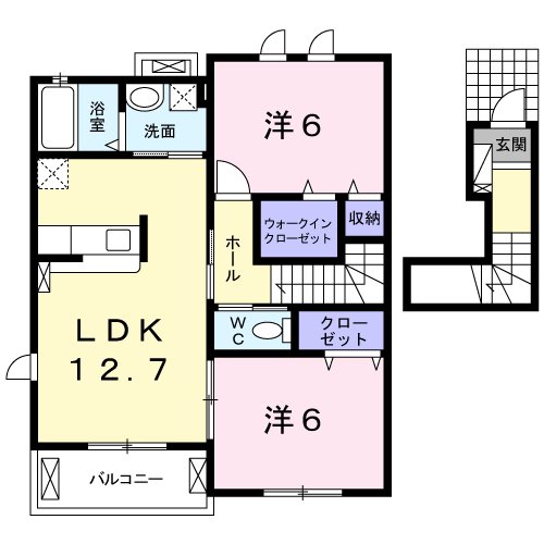 サンシャインビレッジアゼリアＢ 203号室 間取り