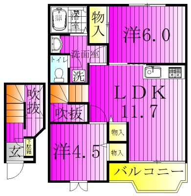 ストリーム 202号室 間取り