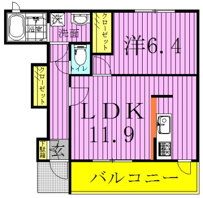 ニュー　ブライト 104号室 間取り