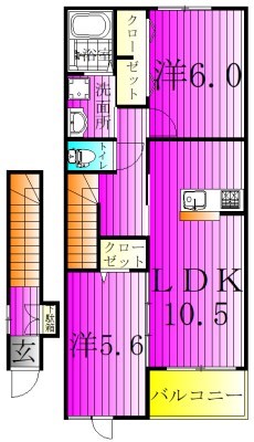 アルバシエロＩ 201号室 間取り
