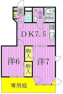 コスモハイツ 102号室 間取り