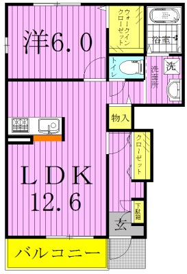 メルシープラザⅡ 102号室 間取り