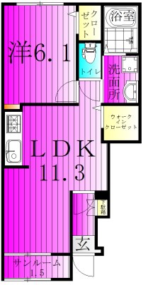ディーセントⅠ 105号室 間取り