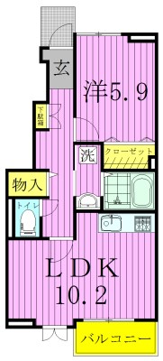 アジャート　ビブレⅡ 103号室 間取り