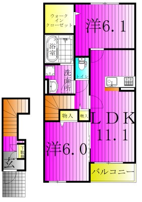 ル・ボヌール 203号室 間取り