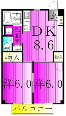 パークサイドハイツ 103号室 間取り